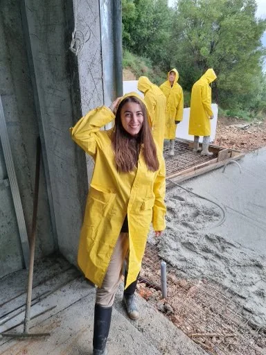 Monica on site in Kefalonia