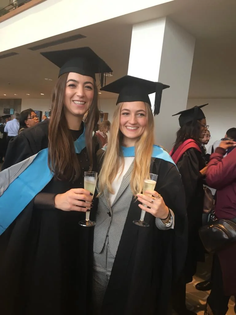 Monica at her University of Westminster graduation in 2019